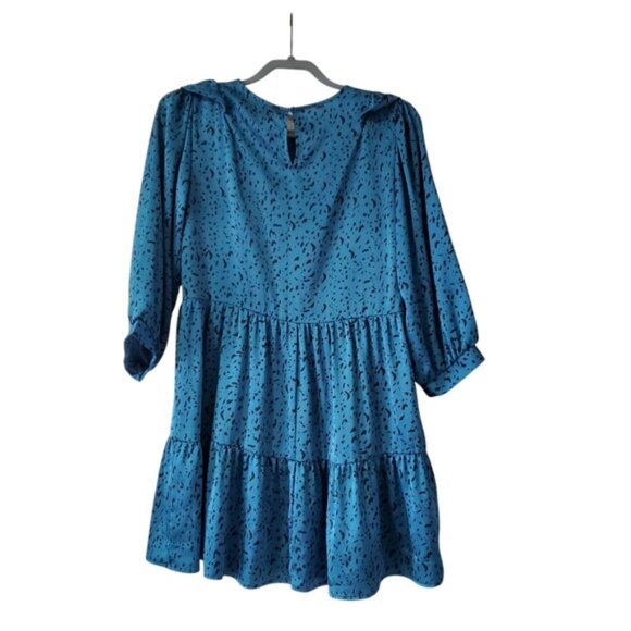 Zara Animal Print Satin Victorian Coquette Whimsigoth Ruffle Feminine Dress XS - Picture 3 of 8